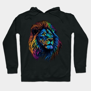 Lion, Neon Glow, King of the Dance Floor - Party Hoodie